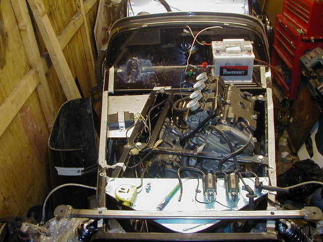 view from above of engine bay